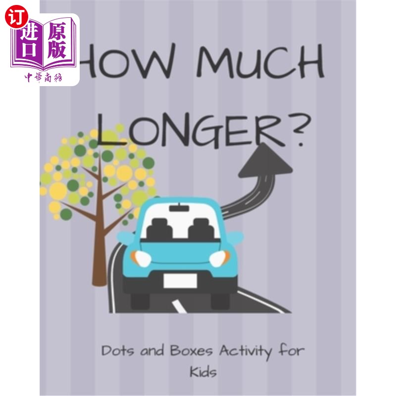 海外直订How Much Longer - Dots and Boxes Activity Book - 100 black and white pages 多长时间-点和盒子活动书- 100黑白