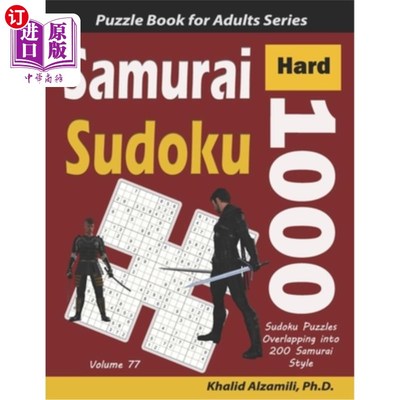 海外直订Samurai Sudoku: 1000 Hard Sudoku Puzzles Overlapping into 200 Samurai Style
