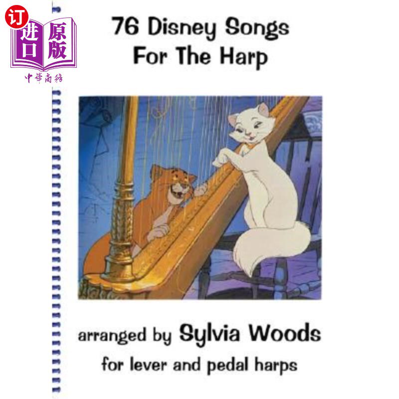 海外直订76 Disney Songs for the Harp 76首迪士尼竖琴歌曲