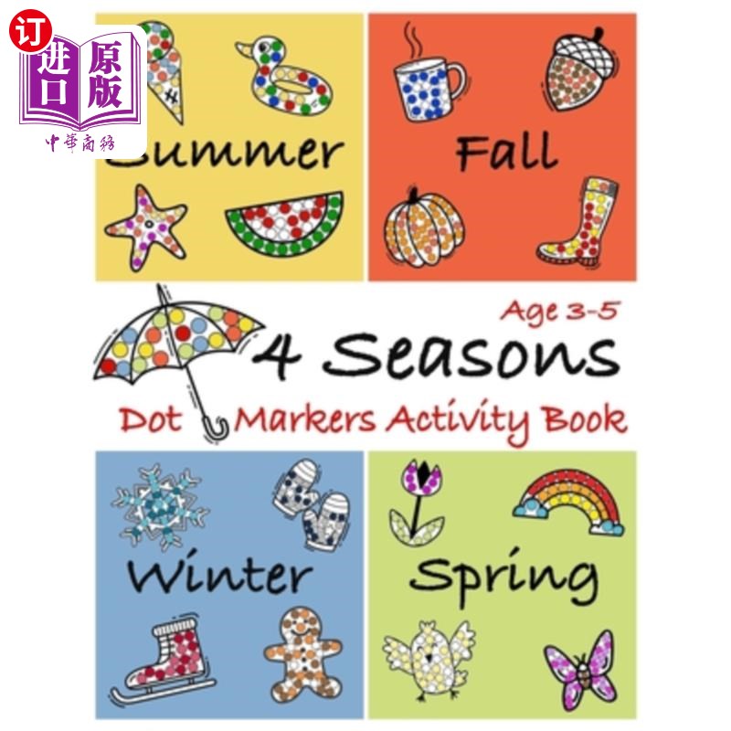 海外直订4 Seasons Dot Markers Activity Book Age 3-5: Coloring Book to use with Paint Dau 3-5岁:涂色书使用油漆涂抹马图片
