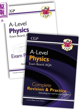 预售 英国CGP原版 Complete Revision + Exam Practice Physics A-Level物理包 完整复习和考试练习 AQA考试第1&2年 高中 16岁