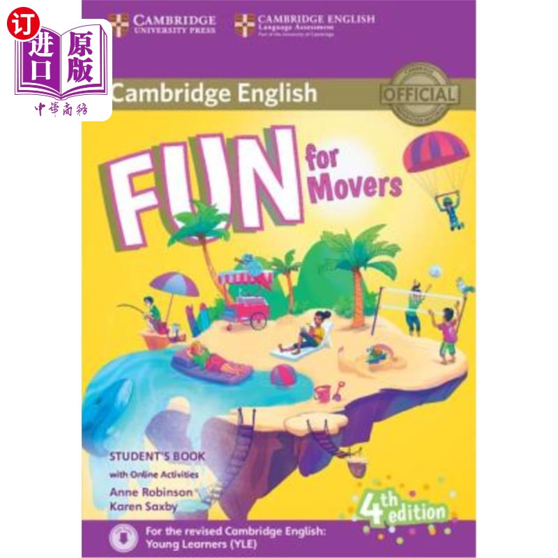 海外直订Fun for Movers Student's Book with Online Activities with Audio 为movers学生的书提供有趣的在线活动和音频
