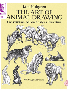 预售 The Art of Animal Drawing 进口艺术 动物绘画的艺术：结构动作分析及漫画手法 绘画教学艺术技巧【中商原版】