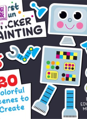 海外直订First Fun: Sticker Painting Animals and Friends: 12 Colorful Scenes to Create 第一个乐趣:贴纸画动物和朋友:1