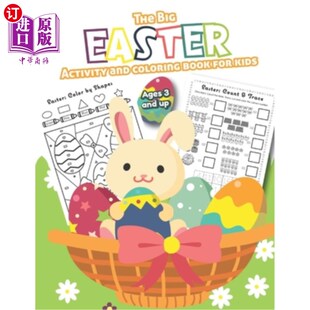 海外直订The kids with Ages and Book 大 为3岁及以上 孩子准备 Activity Coloring for Filled Easter Big
