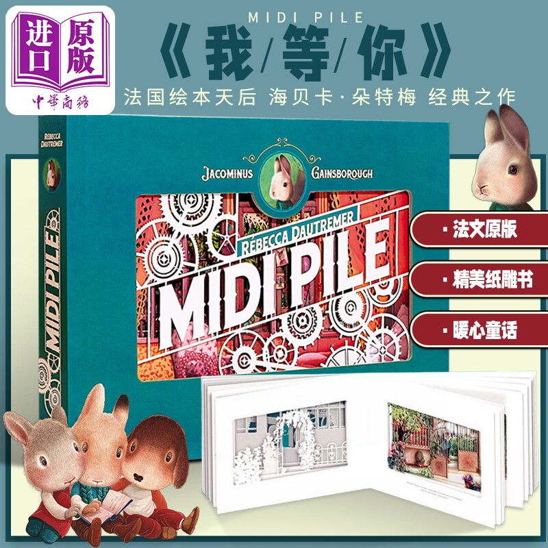 预售 海贝卡绘本 我等你 立体纸雕书 法文原版法语原版 Midi Pile 海贝卡朵特梅 海贝卡纸雕书 治愈系绘本
