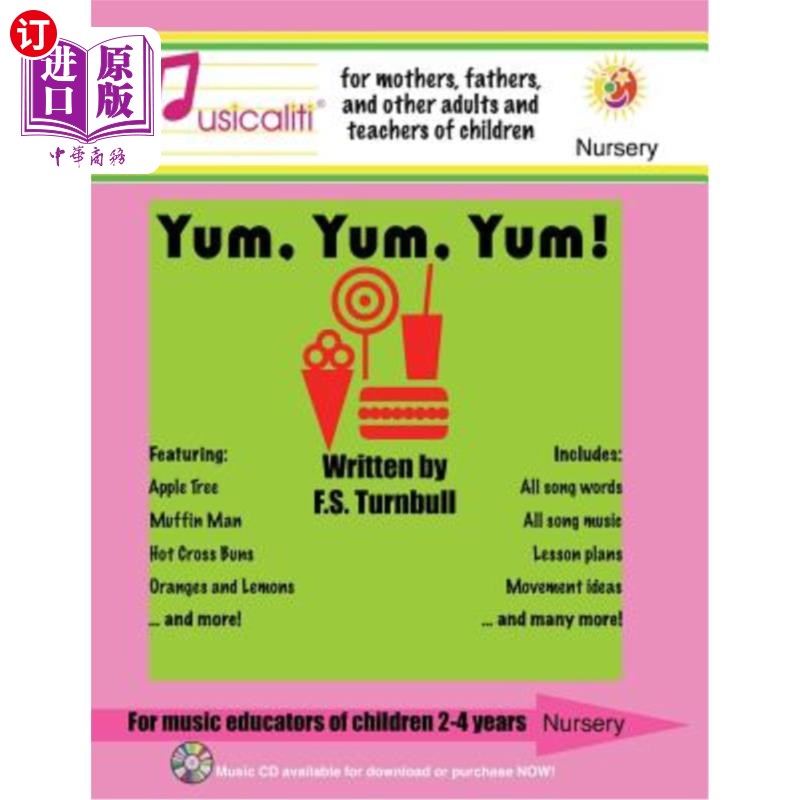 海外直订Musicaliti Nursery: Yum, yum, yum: Musicaliti Nursery Series 音乐幼儿园:好吃，好吃，好吃:音乐幼儿园系列