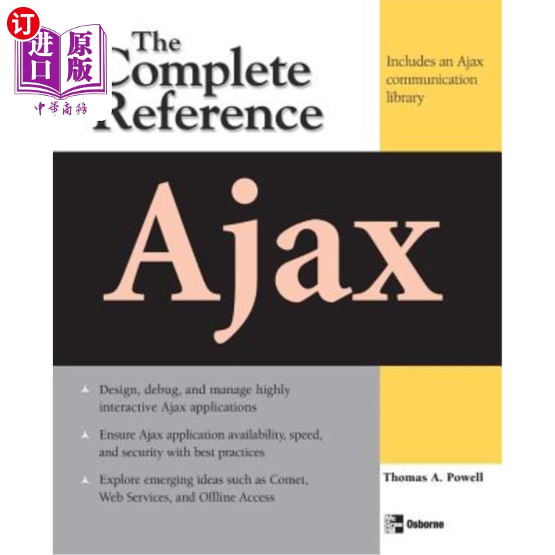海外直订Ajax: The Complete Reference Ajax：完整的参考
