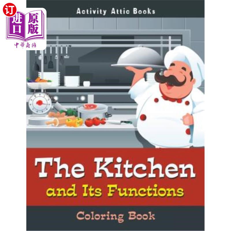 海外直订The Kitchen and Its Functions Coloring Book 《厨房及其功能》图画书