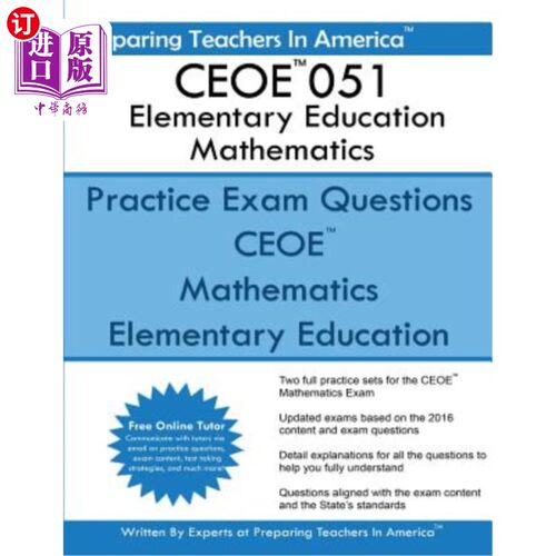 海外直订CEOE Elementary Education 051 Mathematics: Certification Examinations for Oklaho CEOE基础教育05