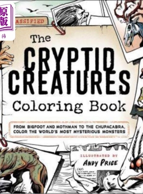 神秘生物涂色书 为神秘的怪物涂色 英文原版 The Cryptid Creatures Coloring Book Andy Price【中商原版】