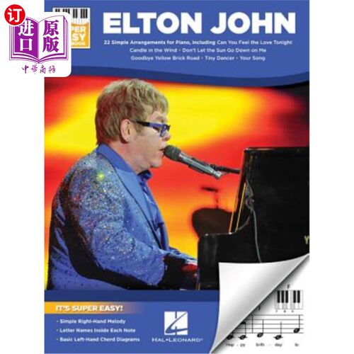 海外直订Elton John - Super Easy Songbook 埃尔顿·约翰-超级简单的歌曲集