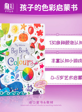 英文原版Usborne Big Book of Colours 孩子的色彩启蒙全书 颜色识别 11大色系130余种颜色 早教启蒙认知 艺术童书纸板书 中?
