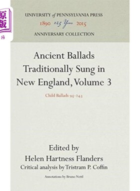 海外直订Ancient Ballads Traditionally Sung in New Englan... 新英格兰传统唱的古代歌谣，卷3