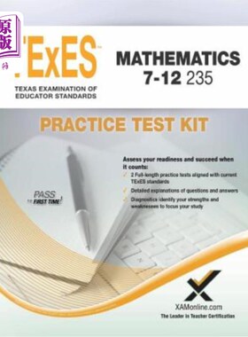 海外直订TExES Mathematics 7-12 235 Practice Test Kit Texes数学7-12 235实践测试套件