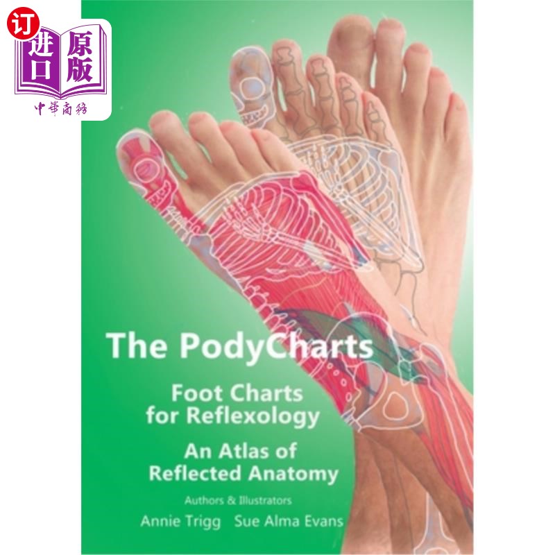 海外直订医药图书The PodyCharts Foot Charts for Reflexology: An atlas of reflected anatomy 足底反射图:反映解剖学的图
