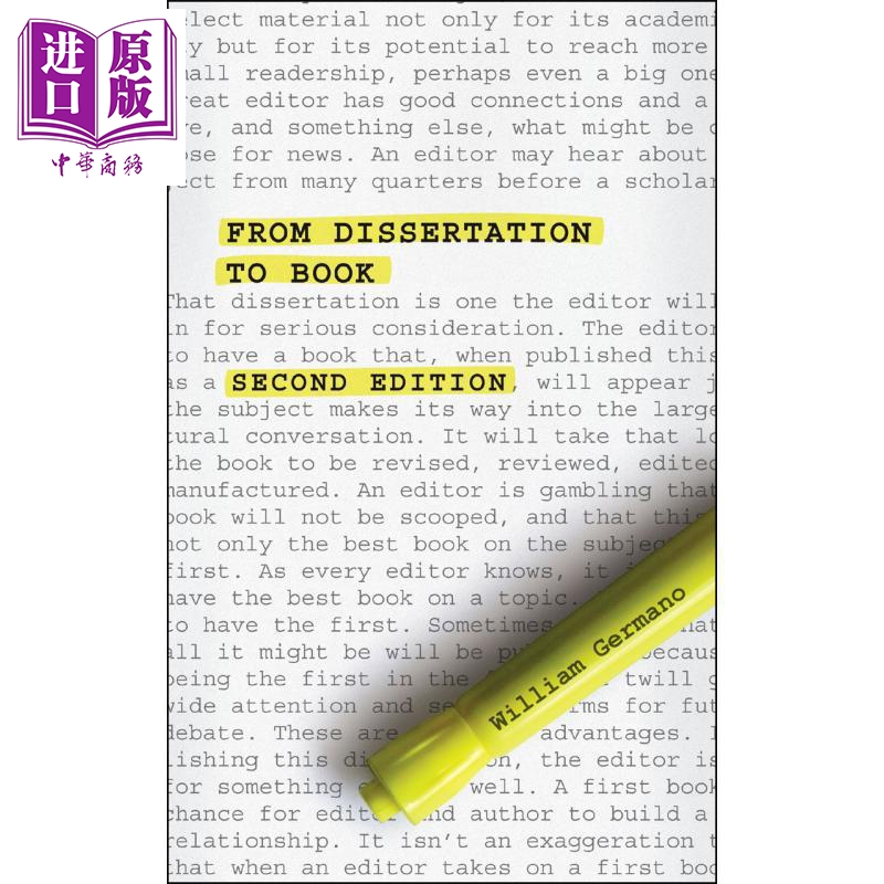 芝加哥写作编辑和出版指南系列 从论文到书籍 第二版英文原版进口图书From Dissertation to Book Chicago Guides【中商原版?