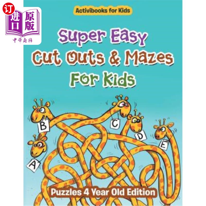 海外直订Super Easy Cut Outs & Mazes For Kids: Puzzles 4 Year Old Edition 超级容易切出和迷宫的孩子:谜题4岁版