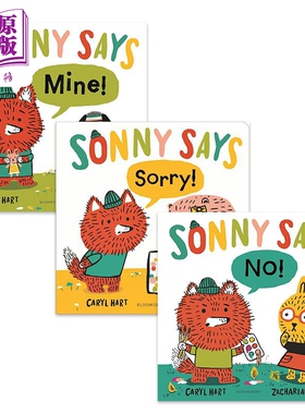 Zachariah OHora 索尼学乖了系列儿童绘本3册套装Sonny Says Mine NO Sorry 性格培育故事图画书英文原版进口图书【中商原版】