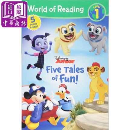 现货 迪士尼阅读世界5合1故事集 Level 1 英文原版 Disney Junior Five Tales of Fun! 儿童分级阅读读物 3-6岁【中商原版】