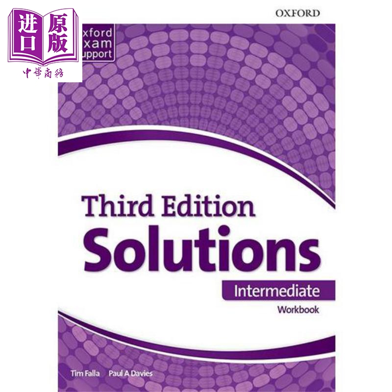 现货 Oxford牛津大学出版 Solutions Intermediate Workbook 中级练习册 新版 第三版 ESL自学教辅 英语语言学习用书【中商原版】