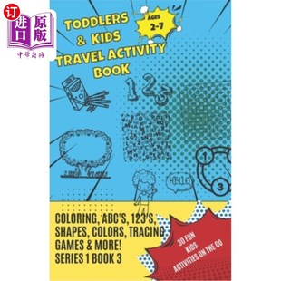 海外直订Toddlers & Kids Travel Activity Book Series 1 Book 3 幼儿和儿童旅行活动书1册3册