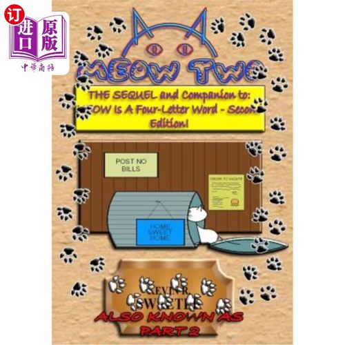 海外直订MEOW TWO The Sequel and Companion of MEOW Is A Four-Letter Word - Second Edition 喵喵二喵喵的续集和同伴是一