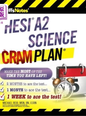 海外直订CliffsNotes HESI A2 Science Cram Plan 悬崖笔记HESI A2科学补习计划