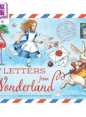 邮件书 爱丽斯梦游仙境 Letters from Wonderland A beautiful gift book 英文原版 儿童活动玩具书 进口童书【中商原版】