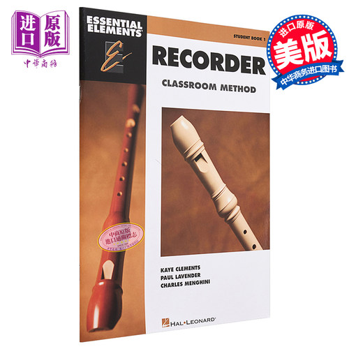 Essential Elements for Recorder Classroom Method Student Book 1: Book Only 进口艺术 基本要素记录方法书1【中商原版】