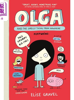 Elise Gravel Olga and the Smelly Thing from Nowhere 奥尔加与小动物 英文原版进口图书 儿童绘本动物科普漫画【中商原版?