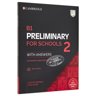 现货 剑桥官方2022新版PET考试校园版真题4套 有答案配音频线上资源 B1 Preliminary for Schools 2 英文原版进口【中商原版】
