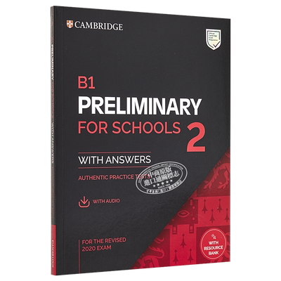 现货 剑桥官方2022新版PET考试校园版真题4套 有答案配音频线上资源 B1 Preliminary for Schools 2 英文原版进口【中商原版】