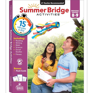 暑期衔接活动练习册 8-9年级 Summer Bridge Activities 8th to 9th Grade Workbooks英文原版 Carson Dellosa【中商原版】