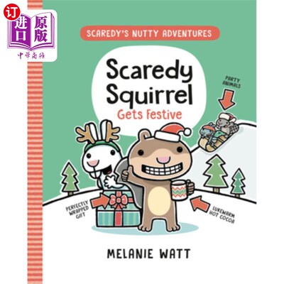 海外直订Scaredy Squirrel Gets Festive 害怕的松鼠得到了节日