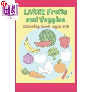 Book 海外直订Fruits Coloring Veggies 水果和蔬菜着色书 and