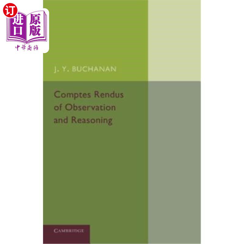 海外直订Comptes Rendus of Observation and Reasoning 观察和推理能力