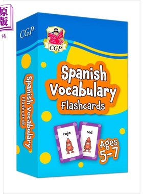 预售 CGP New Spanish Vocabulary Flashcards for Ages 5-7 适合 5-7 岁的西班牙语词汇闪卡 英语原版【中商原版】