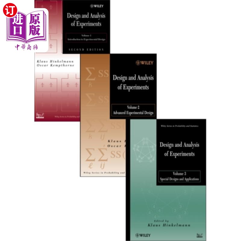 海外直订Design and Analysis of Experiments 3V SET 实验设计与分析