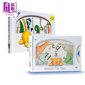 现货 Van Fleet Alphabet Heads 儿童触摸操作科普2册套装 英文原版 Matthew Van Fleet纸板书 幼儿启蒙认知 趣味玩具书认知书