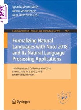 海外直订Formalizing Natural Languages with Nooj 2018 and Its Natural Language Processing 利用Nooj 201