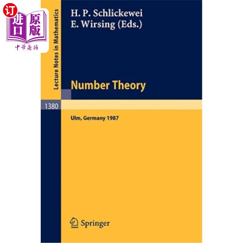 海外直订Number Theory: Proceedings of the Journees Arithmetiques Held in Ulm, Frg, Septe Number The