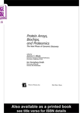 海外直订Protein Arrays, Biochips and Proteomics: The Next Phase of Genomic Discovery 蛋白质阵列，生物芯片和蛋白质组
