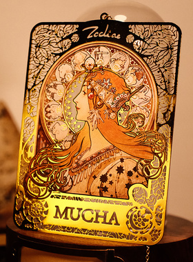 现货 MUCHA穆夏黄道十二宫【礼盒装】经典名画艺术复古优雅高级金属书签新年礼盒装新艺术文艺文创黄铜镀仿金企业礼品【中商原版】