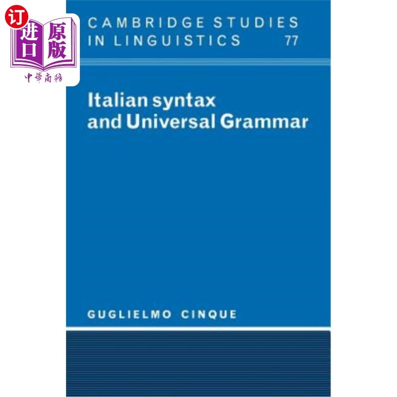 海外直订Italian Syntax and Universal Grammar 意大利语语法与通用语法