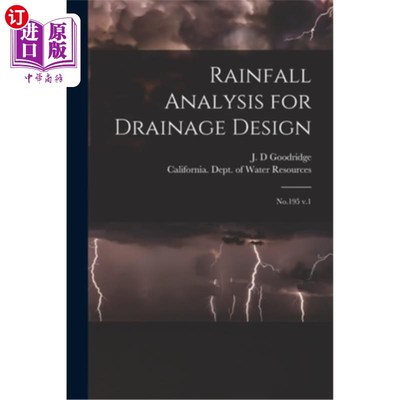 海外直订Rainfall Analysis for Drainage Design: No.195 v.1 排水设计中的降雨分析，No.195 v.1