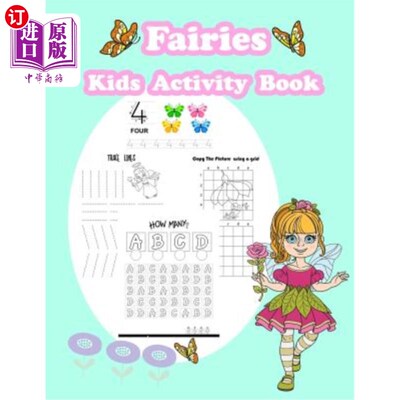 海外直订Fairies Kids Activity Book: : Fun Activity for Kids in Fairies theme Coloring, C 精灵儿童活动手册：：有趣的