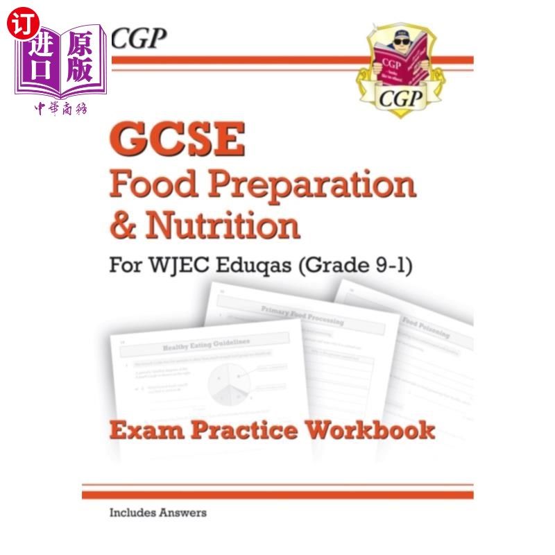 海外直订Grade 9-1 GCSE Food Preparation & Nutrition - WJ... 9-1年级GCSE食品准备与营养- WJEC Eduqas考试实践练习册(包括答