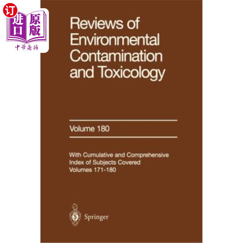 海外直订Reviews of Environmental Contamination and Toxicology: Continuation of Residue R 环境污染和毒理学的回顾:残