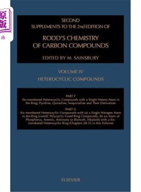 海外直订Heterocyclic Compounds Ssrcc IV Part F: Six-Membered Heter Comp Single Heter-Ato 杂环化合物Ssrcc